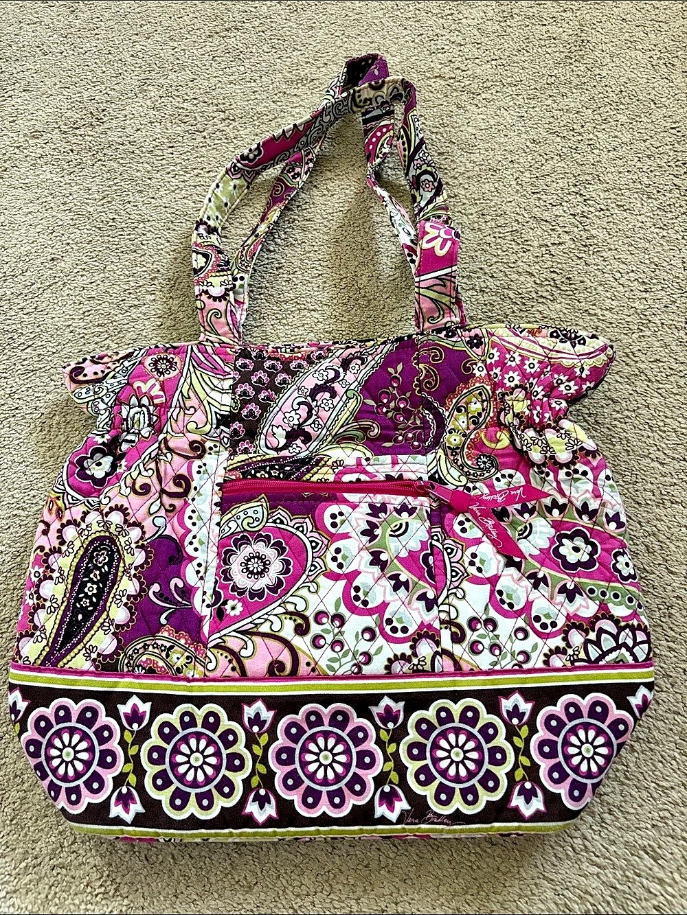 Vera Bradley Vera Tote Paisley Pink & Purple